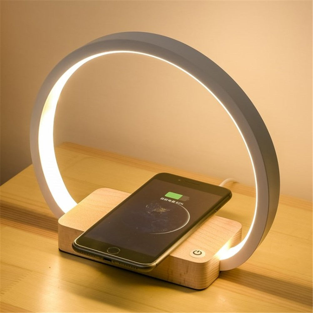 Lampa – 10W trådlös Qi-laddare med nattlampa & mobilhållare