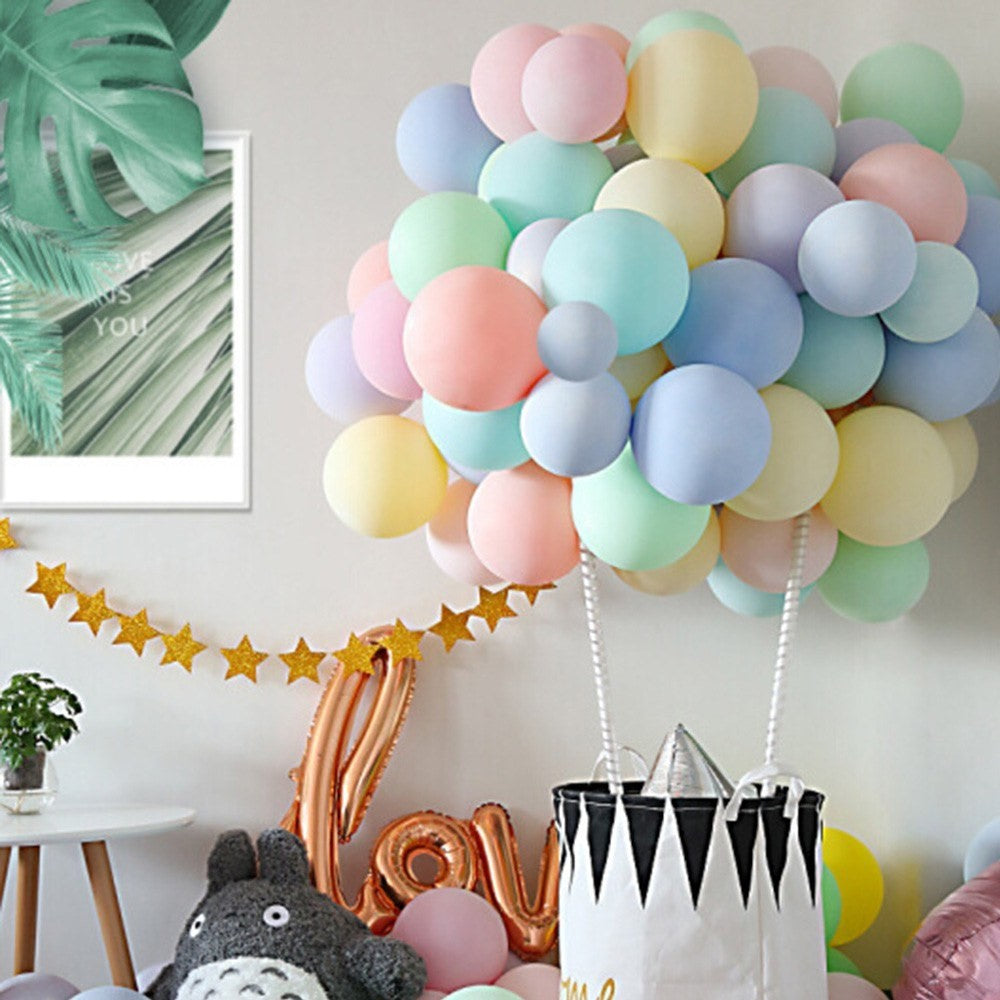 Ballonger – 100-pack pastellfärgade latexballonger