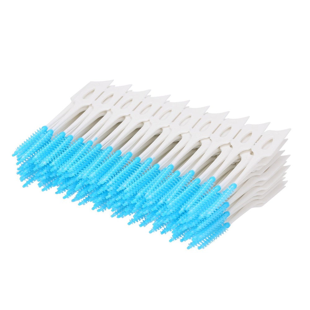 Tandstickor – 160-pack dubbelsidiga silikon-tandpetare med tråd