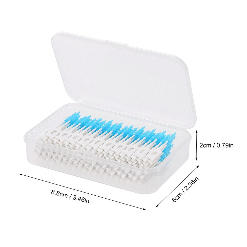 Tandstickor – 160-pack dubbelsidiga silikon-tandpetare med tråd