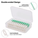 Tandstickor – 160-pack dubbelsidiga silikon-tandpetare med tråd