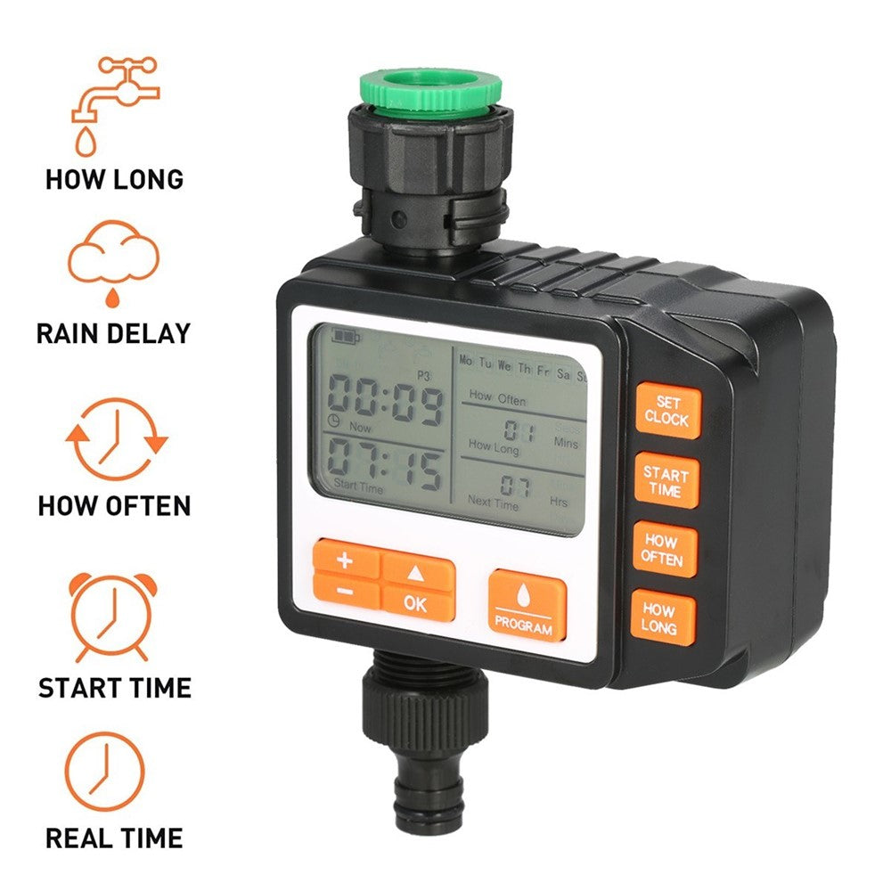 Digital vattentimer – IP65, stor skärm, tre program