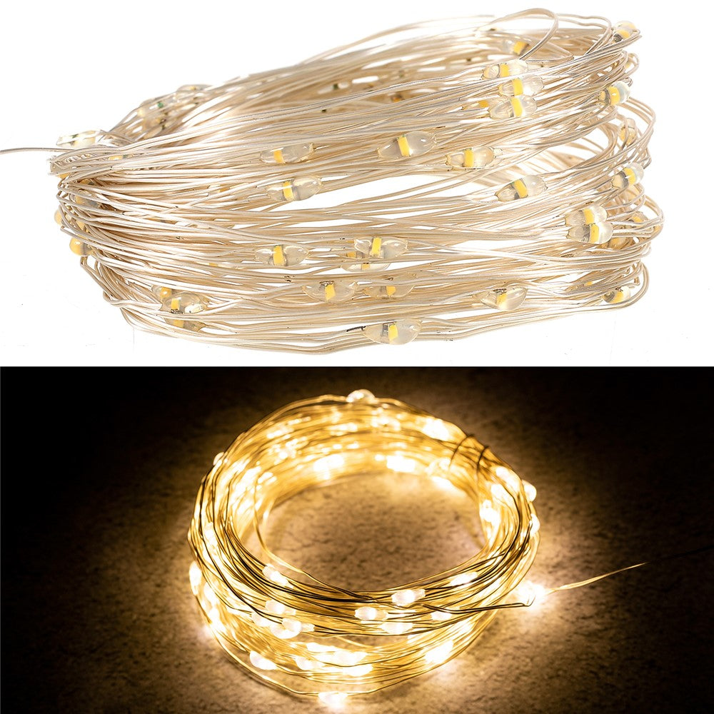 Ljusslinga med 100 LED – varmvit koppartråd (10 m)
