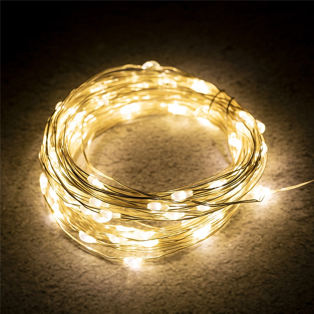 Ljusslinga med 100 LED – varmvit koppartråd (10 m)