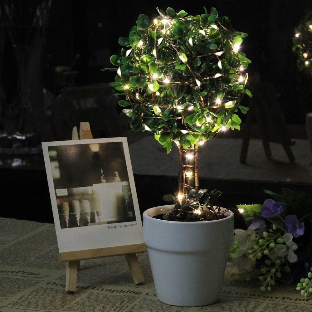 Ljusslinga med 100 LED – varmvit koppartråd (10 m)