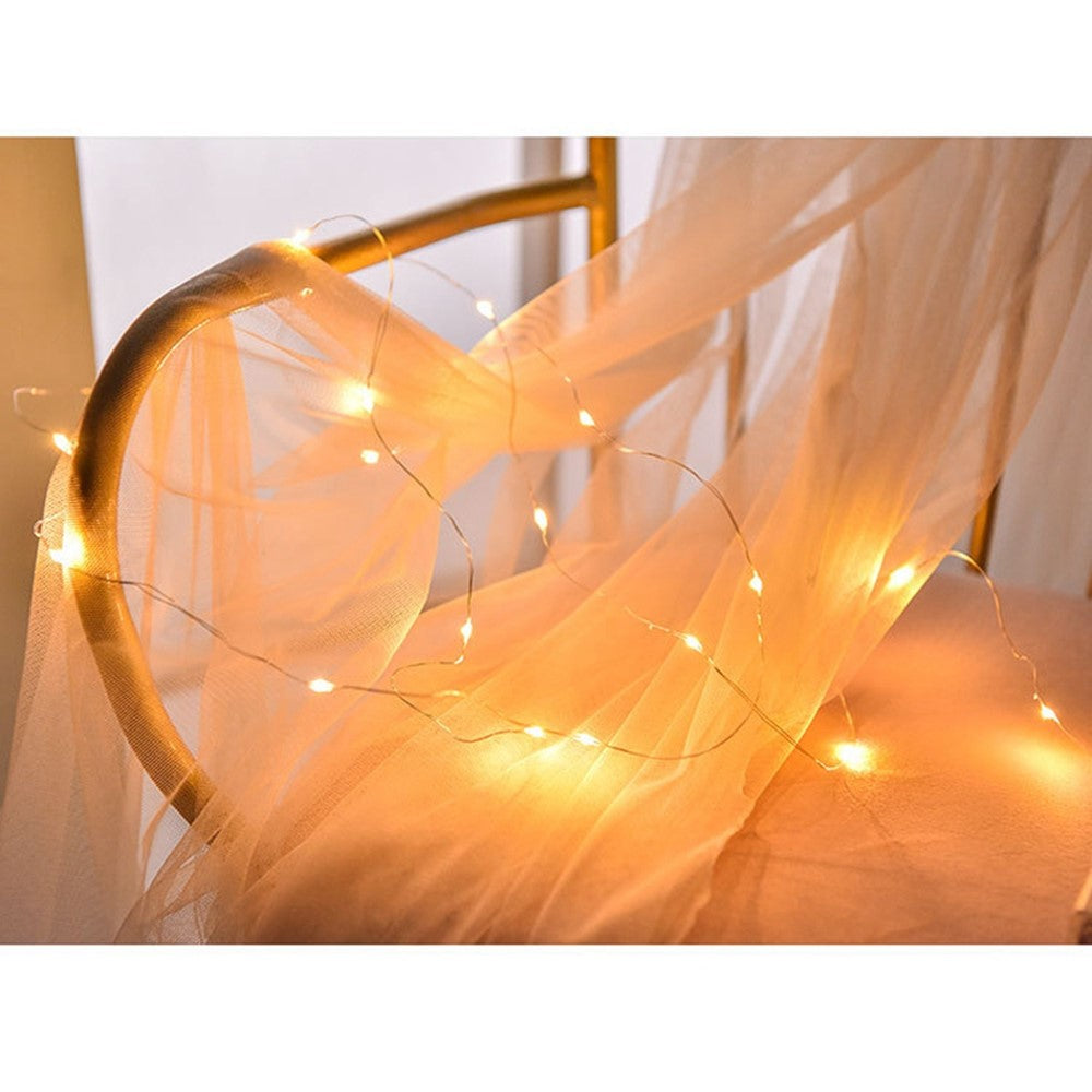 Ljusslinga med 100 LED – varmvit koppartråd (10 m)